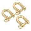 PATIKIL D-Ring Shackles, 3Pcs 1/4 Inch Inside Width Solid Brass U Shape Small Shackles for DIY Leather Craft Replacement