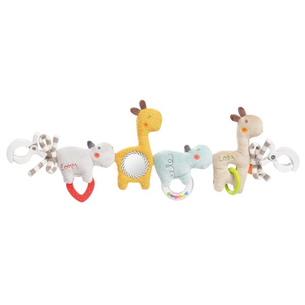 Fehn Kinderwagenkette Baby Mobile Loopy & Lotta – Babymobile Kette mit süßen Anhänger Figuren - Babyspielzeug zum flexiblen Aufhängen - Kinderwagen Spielzeug für Babys und Kleinkinder ab 0+ Monaten