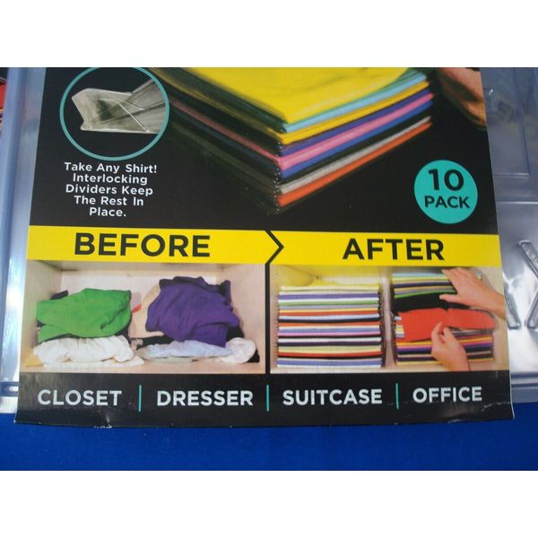 EZSTAX T-Shirt Folder & Closet Organizer Office Filing System 10 Pack BN