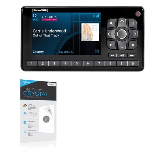 BoxWave Screen Protector Compatible with SiriusXM Roady BT Radio (RoadyBT SXVRBT1) - ClearTouch Crystal (2-Pack), HD Film Skin - Shields from Scratches