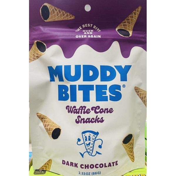 Muddy Bites DARK CHOCOLATE Waffle Cone Snacks 2.33 oz bag