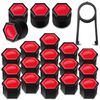 Biomar Labs Wheel Nut Covers Locking Bolt Caps Universal 17mm Red Gloss NB 2