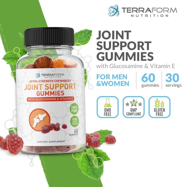 Extra Strength Joint Support Gummies with Glucosamine & Vitamin E - 60 Count