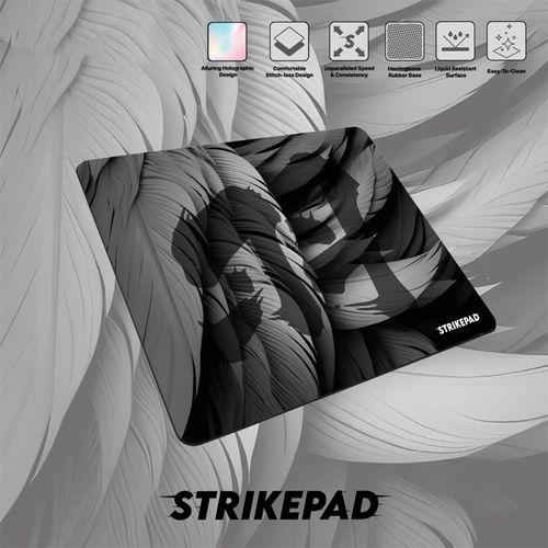 Gaming Mouse Pad and Large Desk Mat, Waterproof Speed Mousepad, Non-Stitched Edges, Transformation Pattern, Durable Mouse Mat for Office and Gaming, FANTECH STRIKEPAD (Black, 19.3L*16.6W inches)