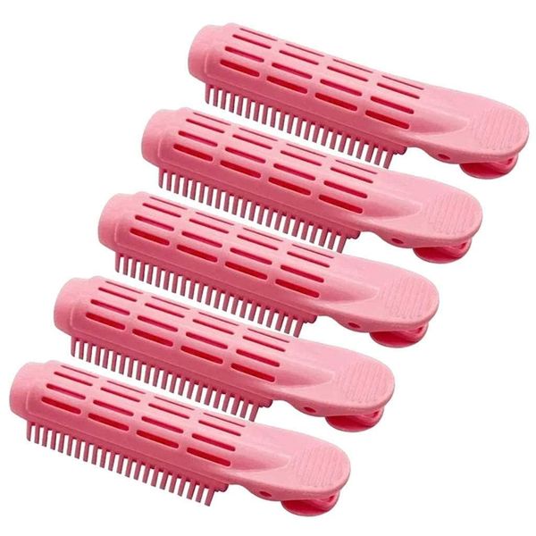 Tustao 5pcs Pink Volumizing Hair Root Clip - Natural Fluffy Hair Root Clip,Self Grip Root Volume Hair Curler Clip Naturally Diy Curler Fluffy Clamps Rollers Hair Styling Tool Self Grip Volume Hair