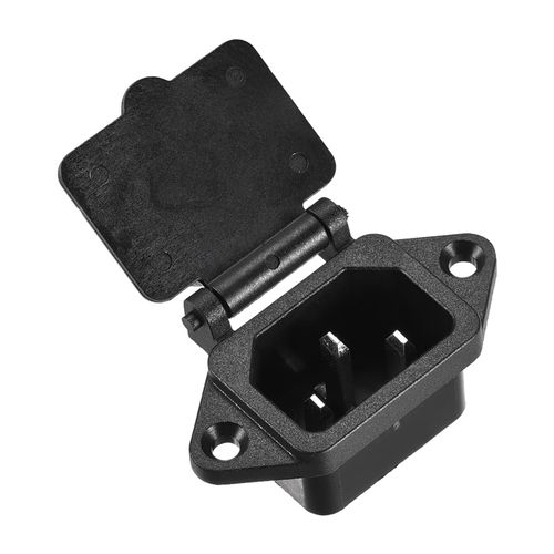 uxcell AC 250V 10A IEC 320 C14 Panel Mount Plug Power Connector Socket W Spring Cover W Cable 1 Set
