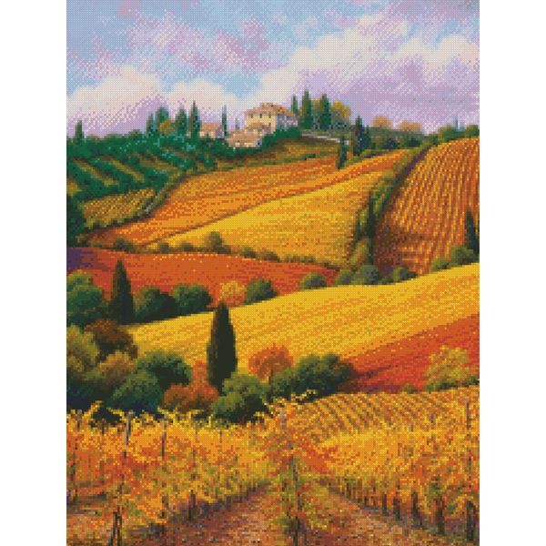 MCG Textiles 52427 Gold Collection Counted Cross Stitch Kit, Tuscan Colors by Charles White