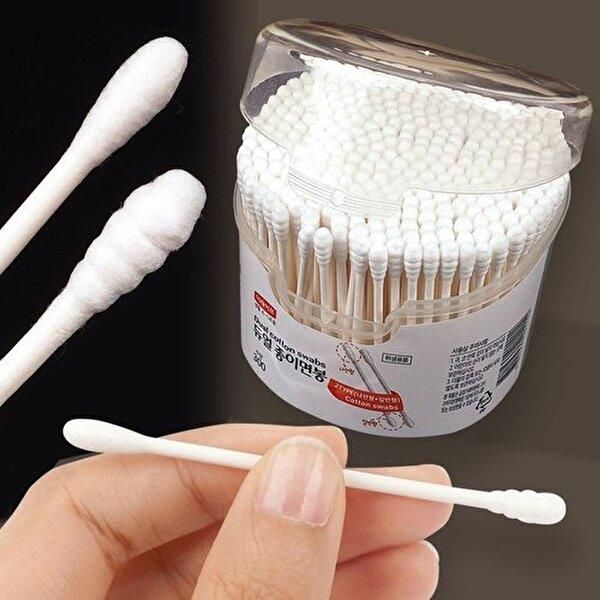 300P Pure Cotton Swab Dual Paper Stick Disposable Makeup Ear Cleaning_WCEDF63