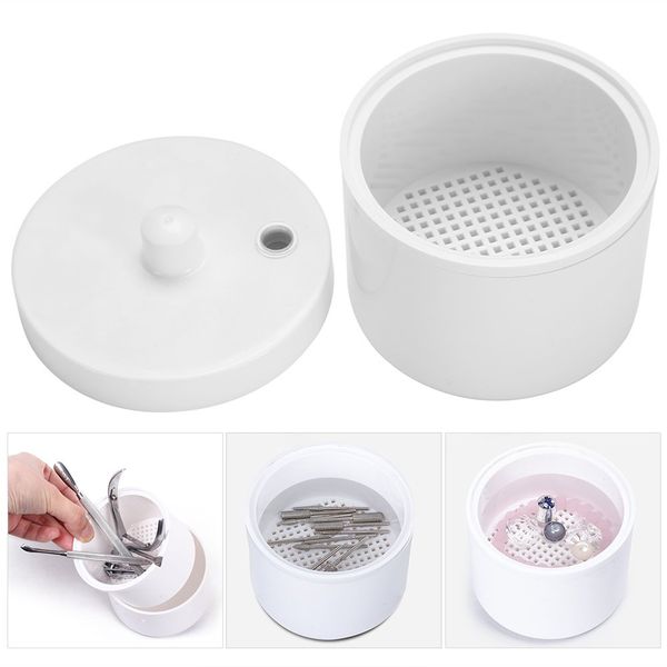 Sterilizer Tray, Alcohol Pedicure Manicure Storage Nail Disinfection Jar Nails Art Round Boxes Sterilizing Salon Tools