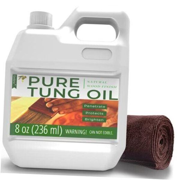 8 oz Pure Tung Oil for Wood Finishing, Wood Sealer for 8 Fl Oz (Pack of 1)