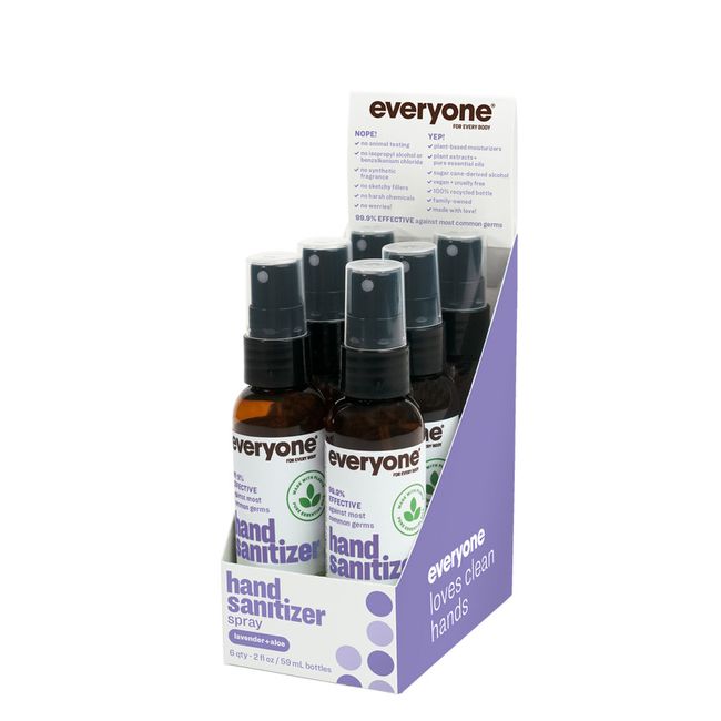 Everyone Hand Sanitizer Spray: Lavender and Aloe, 2 Ounce (6 PACK)