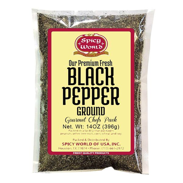 Ground Black Pepper Powder 14 Ounce Bag - Table Grind - by Spicy World