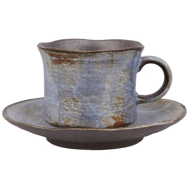 Ichikyu 588-13 Mino Ware Coffee Bowl, Tataki Indigo