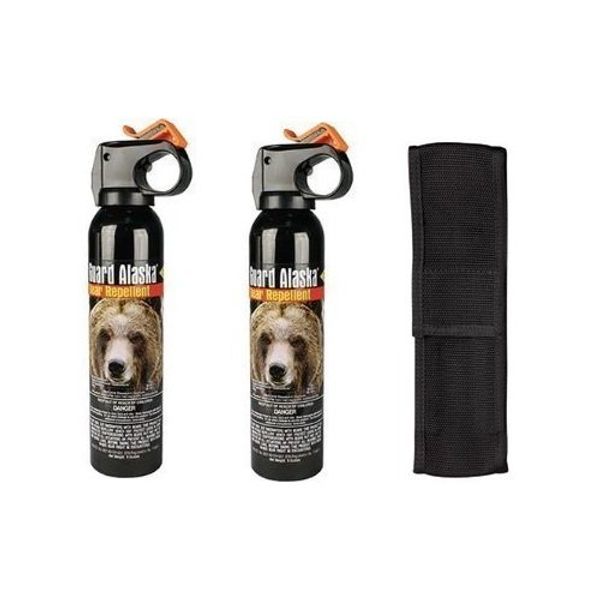 BUNDLE - 3 ITEMS - 2 Cans Guard Alaska Bear Repellant plus 1 Nylon Holster