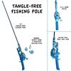 Kid Casters Tangle-Free Fishing Combo | Spincast Reel & Practice Casting Plug with Bobber | 34" Tangle-Free Combo | Pre-spooled 6-lb Line | Blue