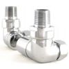 Hansvit MODCOMRV Corner Angled Radiator Valves, Chrome