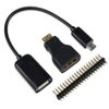 GeeekPi for Zero 2 W Case - 7 in 1 Basic Starter Kit with Acrylic Raspberry Pi Zero Case, 20Pin GPIO Header, OTG Cable, Switch Cable, HDMI Adapter, Heatsink and Screwdriver (Black)