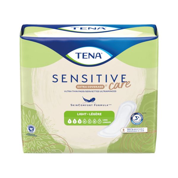 TENA Intimates Extra Coverage Ultra Thin Light Bladder Leakage Pad for Women, Light Absorbency, Long Length, 6 Pack - 144 total
