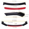 Universal Car Front Bumper Lip Spoiler Splitter Body Kits 2 Layer Glossy Black