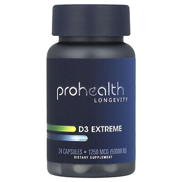 D3 Extreme, 50,000 IU, 24 Capsules