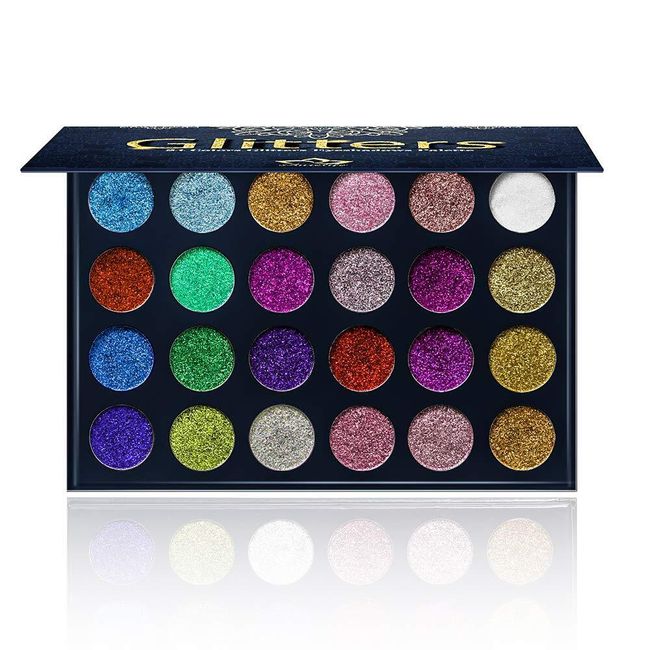 Aolailiya 24 Color Pressed Glitter Eyeshadow Palette - Mineral Ultra Shimmer...