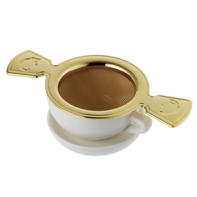 CASUAL PRODUCT 510601 Sunday Garden Tea Strainer, Por Gold