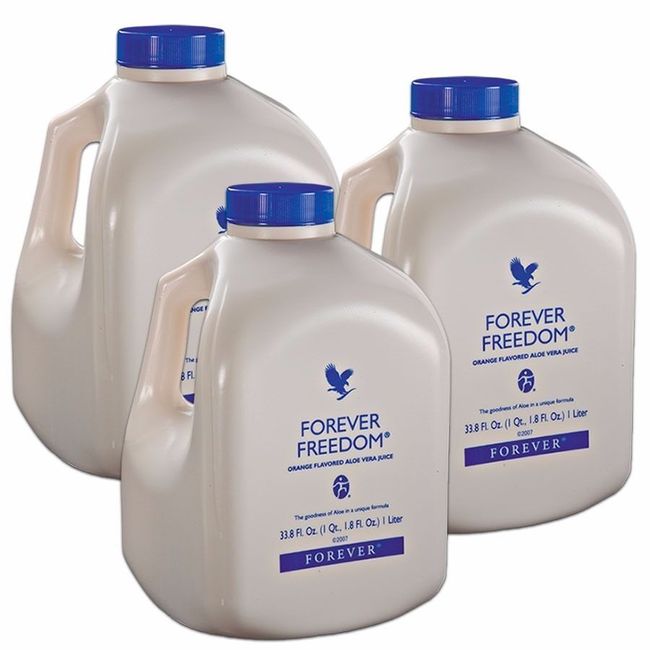 3 bottles Forever Freedom (Aloe, MSM, Orange). For bones & joints function.