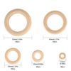 WELHAEPI 90 Pcs Natural Wooden Rings, Unfinished Wood Teething Rings, Craft Wooden Rings Hoops for Craft DIY Jewelry Making Pendant Connectors Wooden Craft Rings - 15mm, 25mm, 35mm, 45mm, 55mm