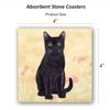 E&S Imports Ceramic Coaster - Black Cat (2)