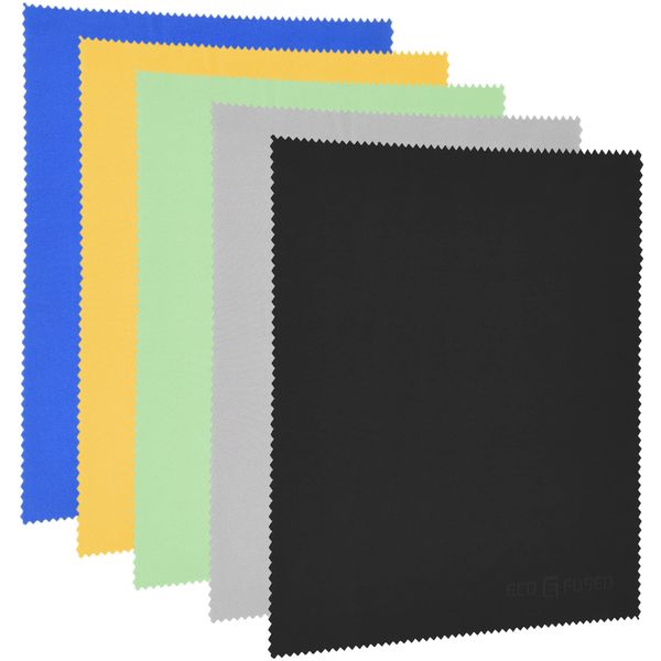 ECO-FUSED Microfiber Cleaning Cloth - 12x12 Inch Microfiber Cloth - Pack of 5 XLCleaning Cloths - Microfiber Cleaning Cloth for Electronics and Glass Tables