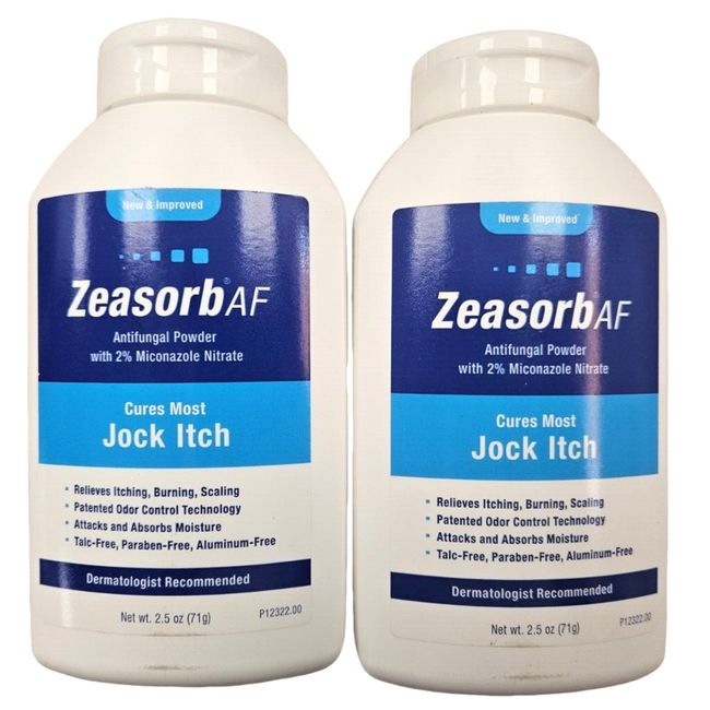 Zeasorb AF Antifungal Powder Jock Itch, etc  2.5oz  ( 2 pack ) BLUE NEW LOOK!  ~