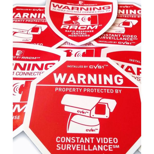 Security Sign Sticker Alarm Camera Stickers Mix Pack Both Alarm & Camera Decals