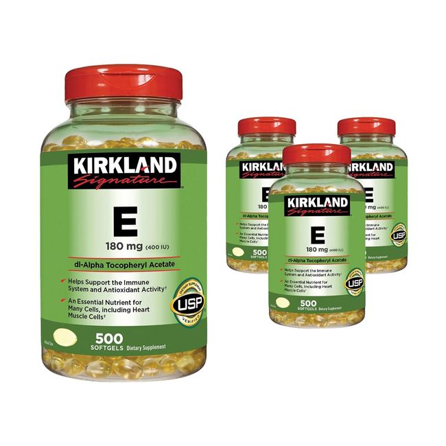 Kirkland [4ea Set] Vitamin E 400IU 500 Tablets (Softgel) Kirkland Vitamin 400 E IU 500Sgels