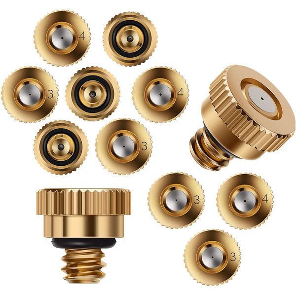 AIEX Brass Misting Nozzles, 30pcs Including 15pcs Orifice 0.016inch & 15pcs 0.012inch, UNC 10/24 for Landscaping, Greenhouse