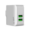 Silicon Power Dual Port USB Ultra Compact Wall Charger 2.4A Output, Foldable Plug & Smart-Detect for Optimized Charging Performance