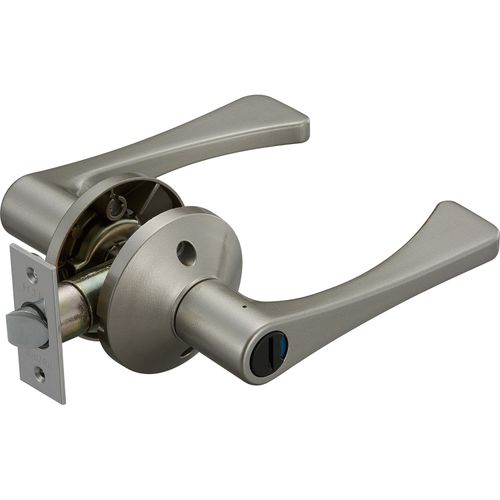 Matsuroku EL5060-4M-NS Lever Lock, Ecure Dual Use Replacement Barrier-Free Lever Lock, Toilet Lock, N Silver