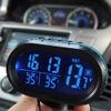 Riloer Multifunktionale Auto-Uhr mit LCD-Display, Thermometer, Wecker, 12-24 V