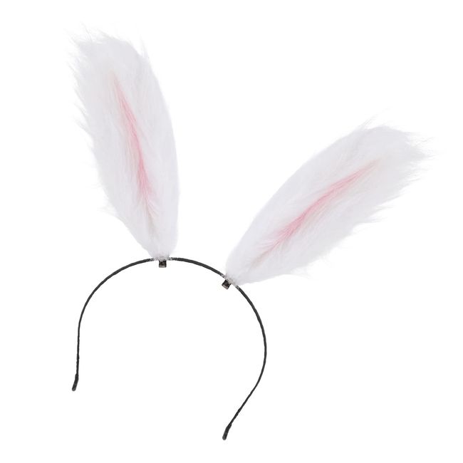 FRCOLOR Plush Bunny Ears Hairband, Detachable Long Bunny Headband Easter Rabbit Ear Hair Hoop Rabbit Ear Costume for Christmas, Halloween, Easter, 1pc (White)