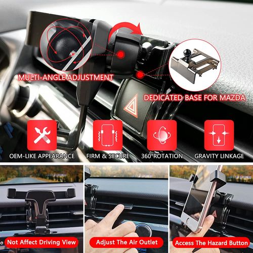 1797 Phone Holder Mount for Mazda CX5 CX-5 CX-8 Accessories Car Cellphone Cradle Air Vent Gravity Navigation Upgraded