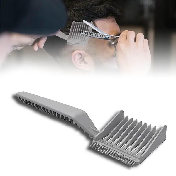 Kinretixia® Barber Fade Combs, Grau professioneller Haarschneidekamm, hitzebeständig, Flacher Kamm, Clipper-Kamm, gebogener Positionierungskamm für Männer, Salon