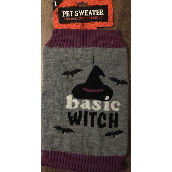 dog Halloween sweater basic witch for winter season or size large