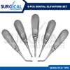 5 Pcs Dental Elevators Set Serrated Extraction Instrument Stainless German Grade