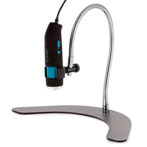Q-Scope 500X 2MP Handheld USB Digital LED Microscope w Polarizer+Gooseneck Stand