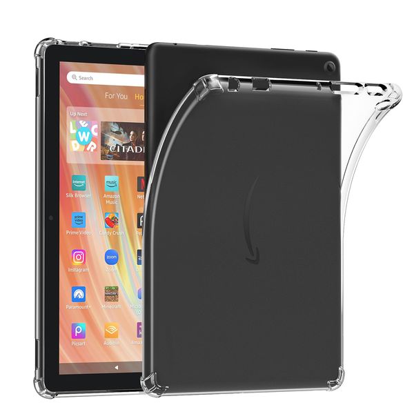 Fire HD 10 Case 2023 TiMOVO New Fire HD 10 Cover 2023 Release 13th Generation Clear Bumper Case Back Protective TPU Edge Shockproof Corner Firm Thin Lightweight Dustproof Anti-Scratch Soft Touch Fire HD 10 Tablet Case Fire HD 10 2023 Protective Case Trans