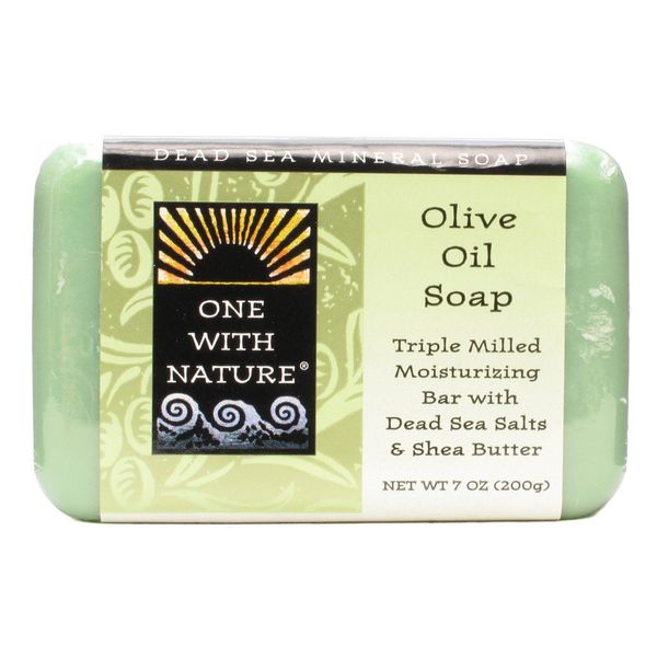 ONE WITH NATURE DEAD SEA BAR SOAP,OLIVE, 7 OZ
