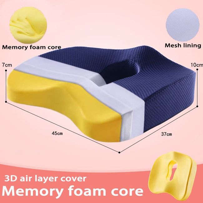 Memory Foam Seat Cushion Orthopedic Pillow Coccyx Office Chair Cushion  Support Waist Back Pillow Car Seat