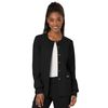 Cherokee Women's Snap Front Warm-up Jacket, Black, Medium