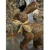 FAUX CHOCOLATE EASTER BUNNY RABBIT STATUE FIGURINE TABLETOP DECOR 10”