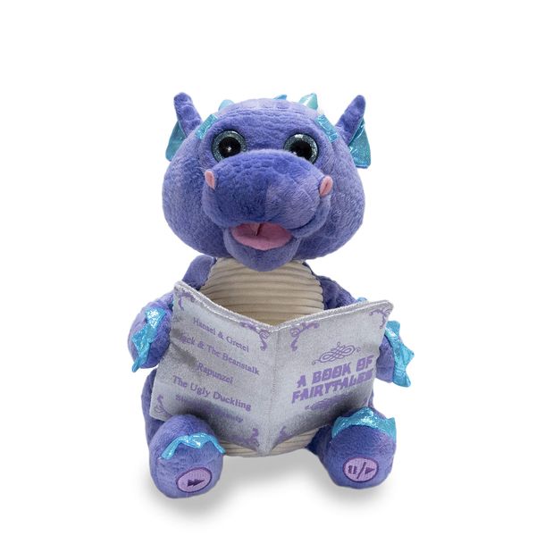 Cuddle Barn | Duncan The Storytelling Dragon 12" Animated Stuffed Animal Plush Toy | Mouth Moves, Head Sways and Eyes Light Up | Recites 5 Fairy-Tales