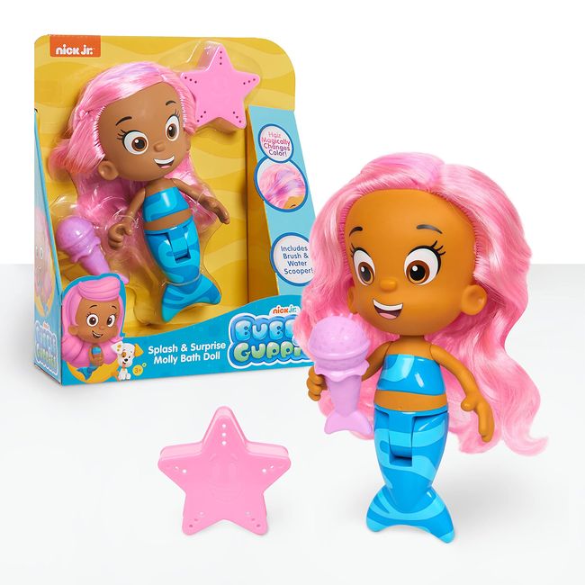 Bubble Guppies Splash and Surprise Molly Bath Doll, Kids Toys for Ages 3 Up, Gifts and Presents by Just Play